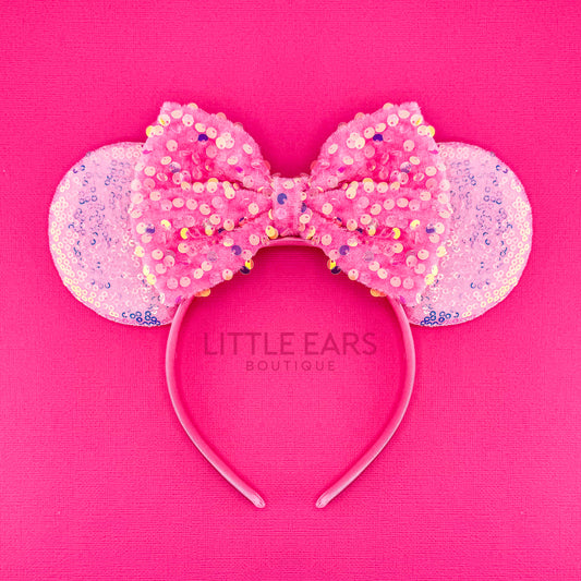 New Hot Pink Sequin Mickey Ears