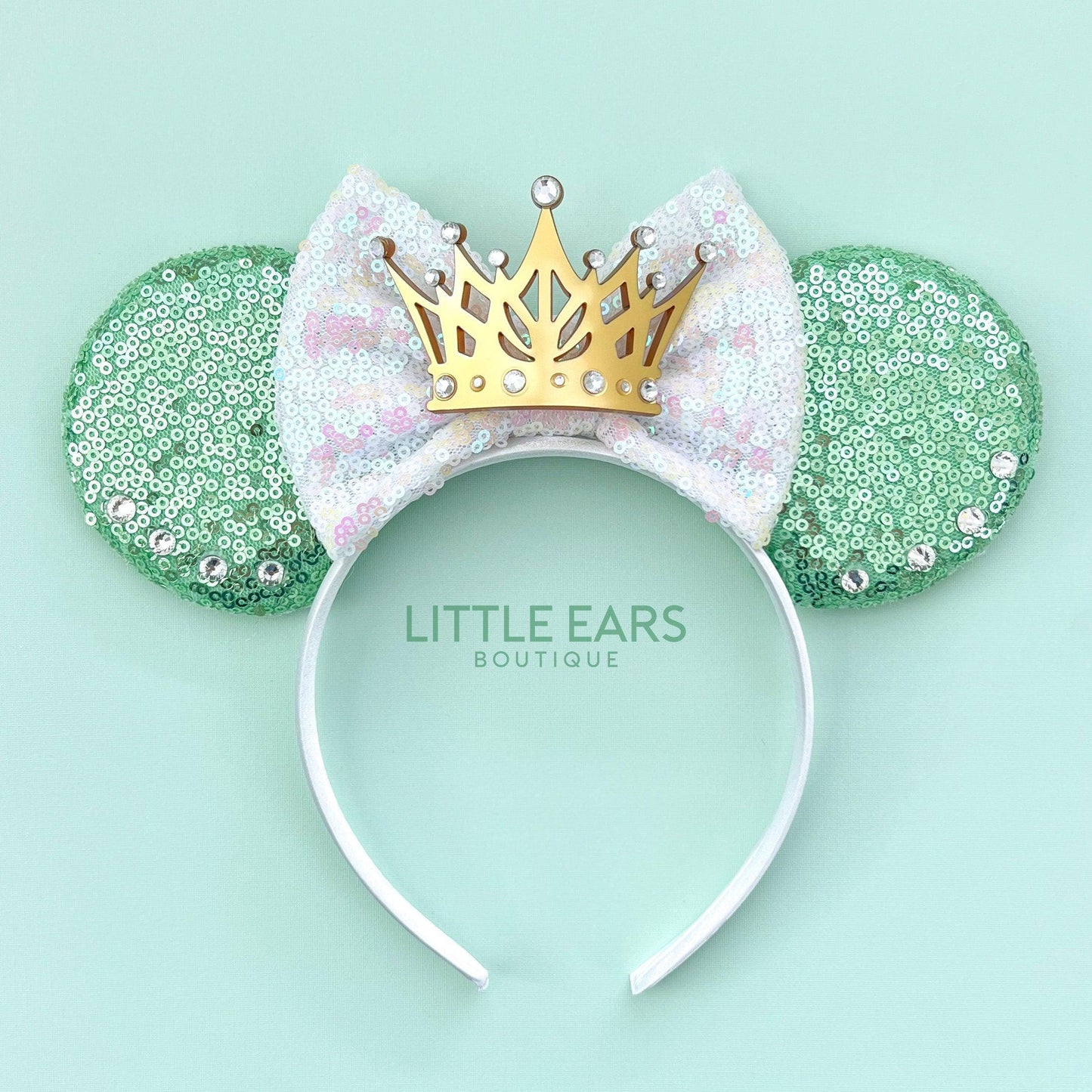 Princess & Frog White Mickey Ears- mickey ears disney headband mouse