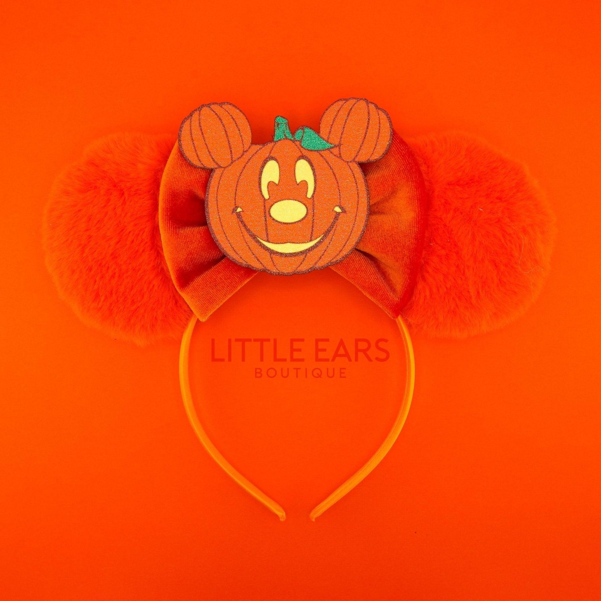 Pumpkin Fuzzy Halloween Mickey Ears- mickey ears disney headband mouse