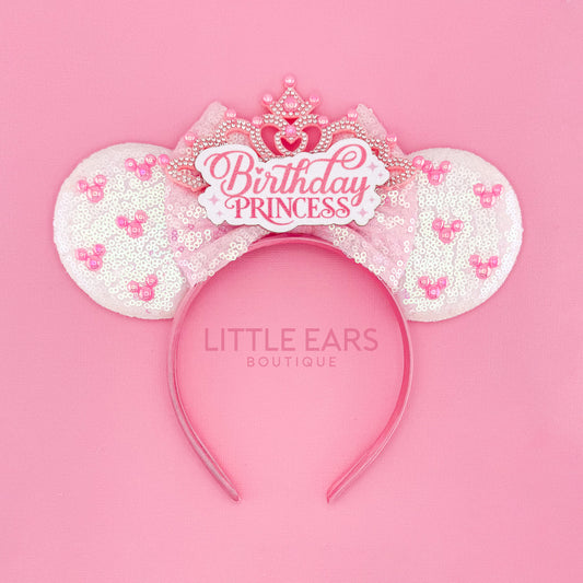 Purple Birthday Princess Ears - Little Ears Boutique - Handmade Theme Park Inspired Birthday Mickey Ears Headband
