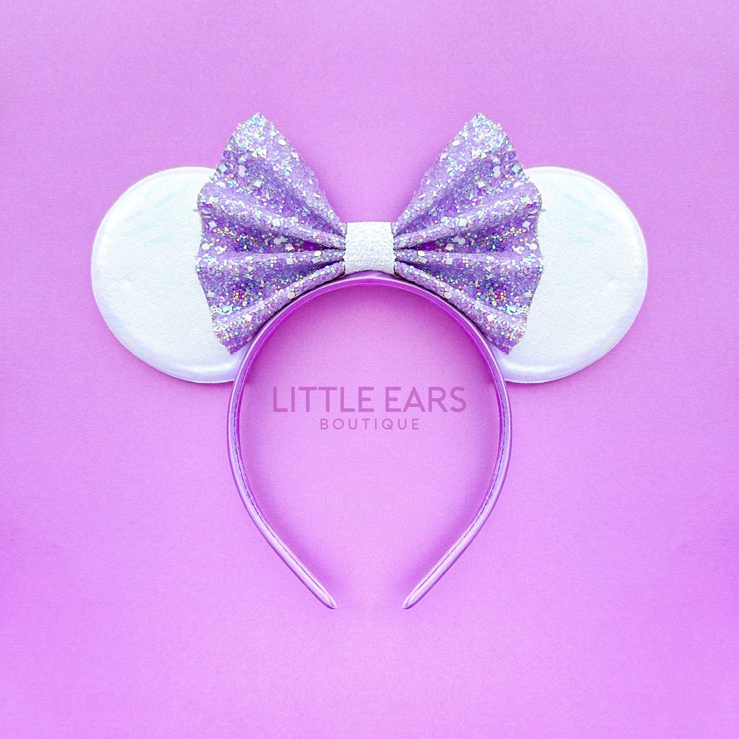 Purple Glitter Leather Mickey Ears- mickey ears disney headband mouse