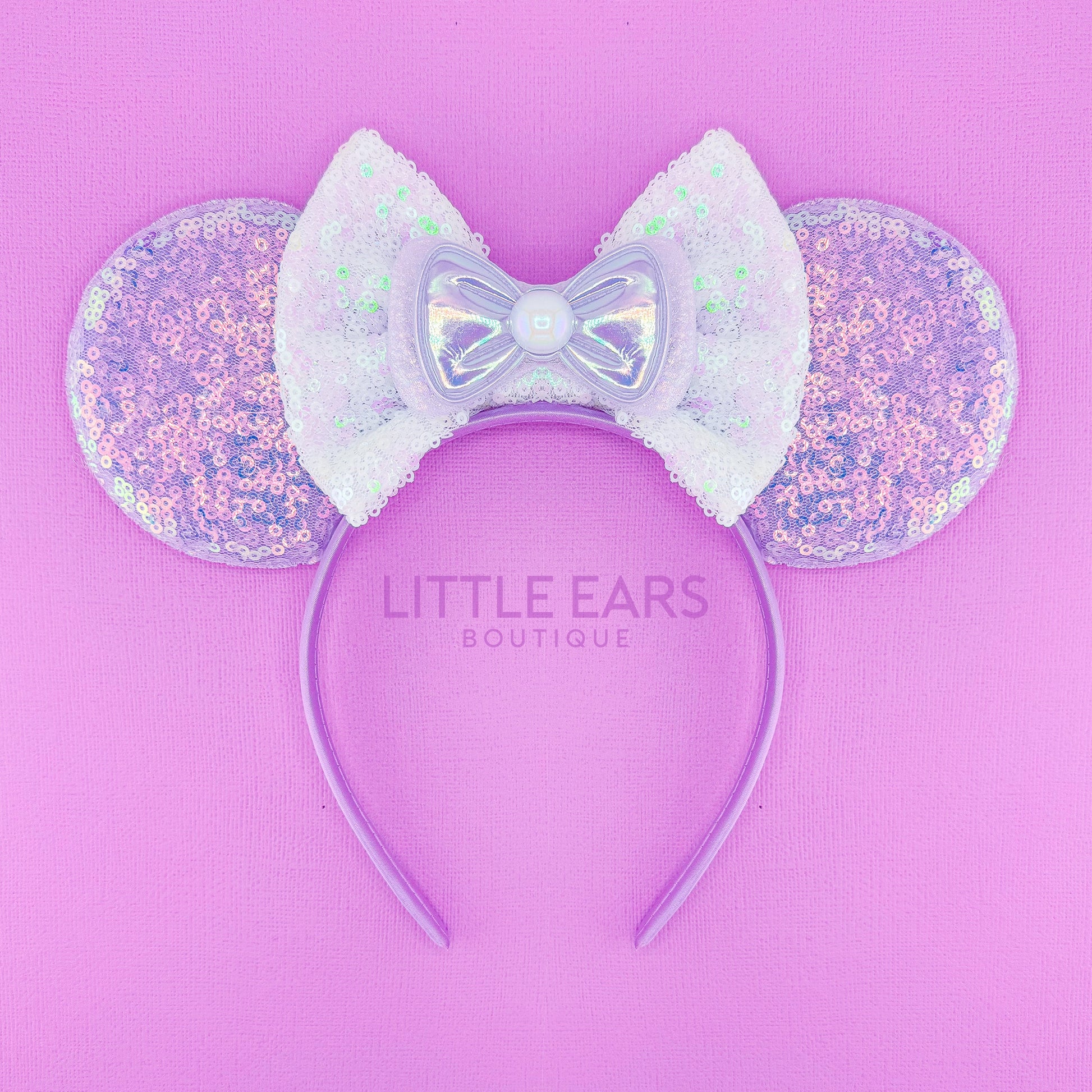 Purple Pearl Bow Mickey Ears - mickey ears - disney ears - mouse ears headband - little ears boutique