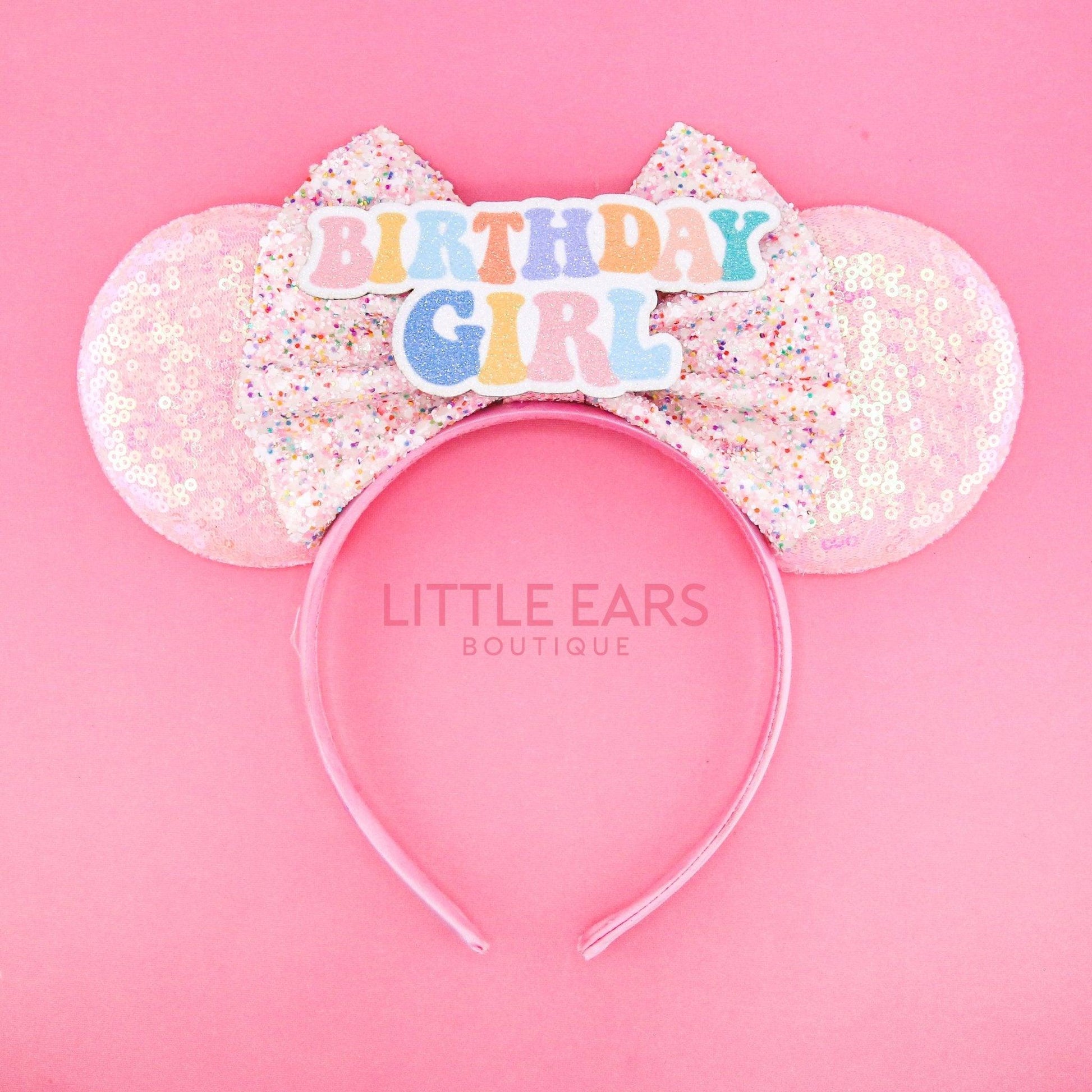 Rainbow Glitter Birthday Mickey Ears- mickey ears disney headband mouse