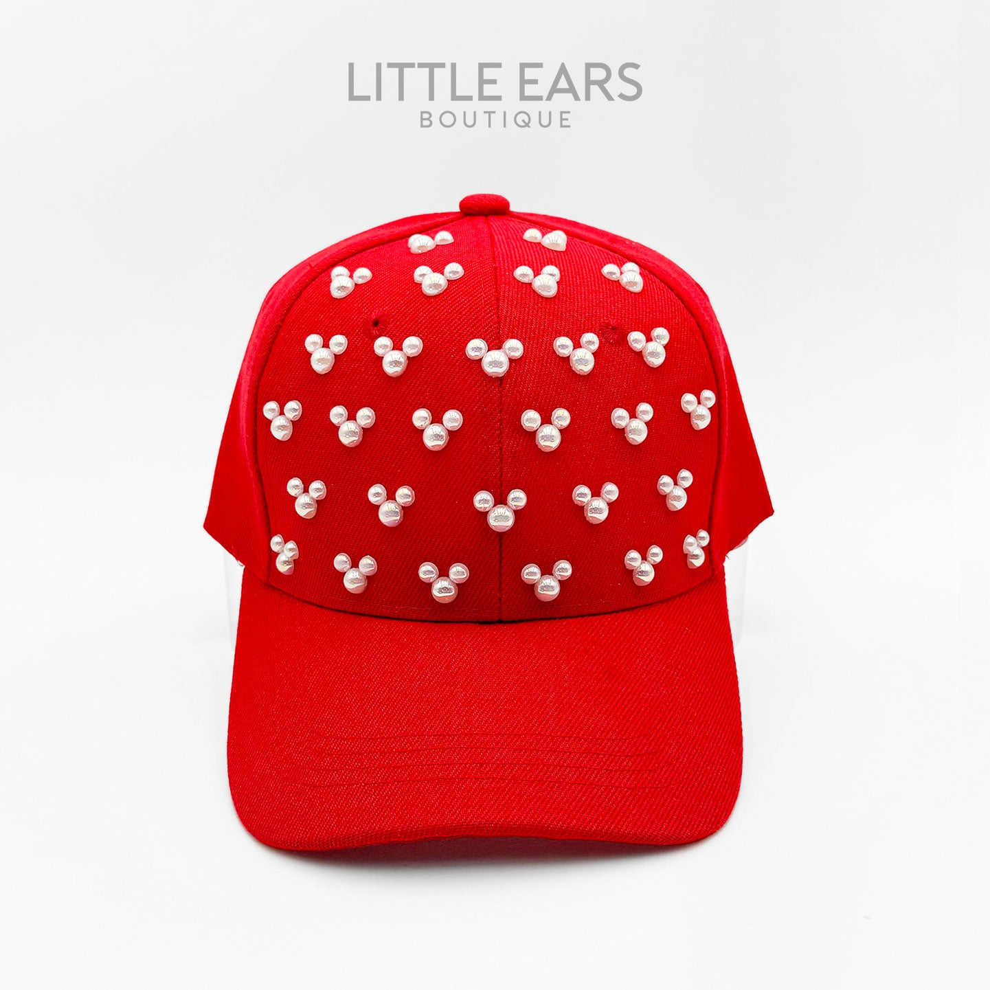 Red Pearls Mickey Hat