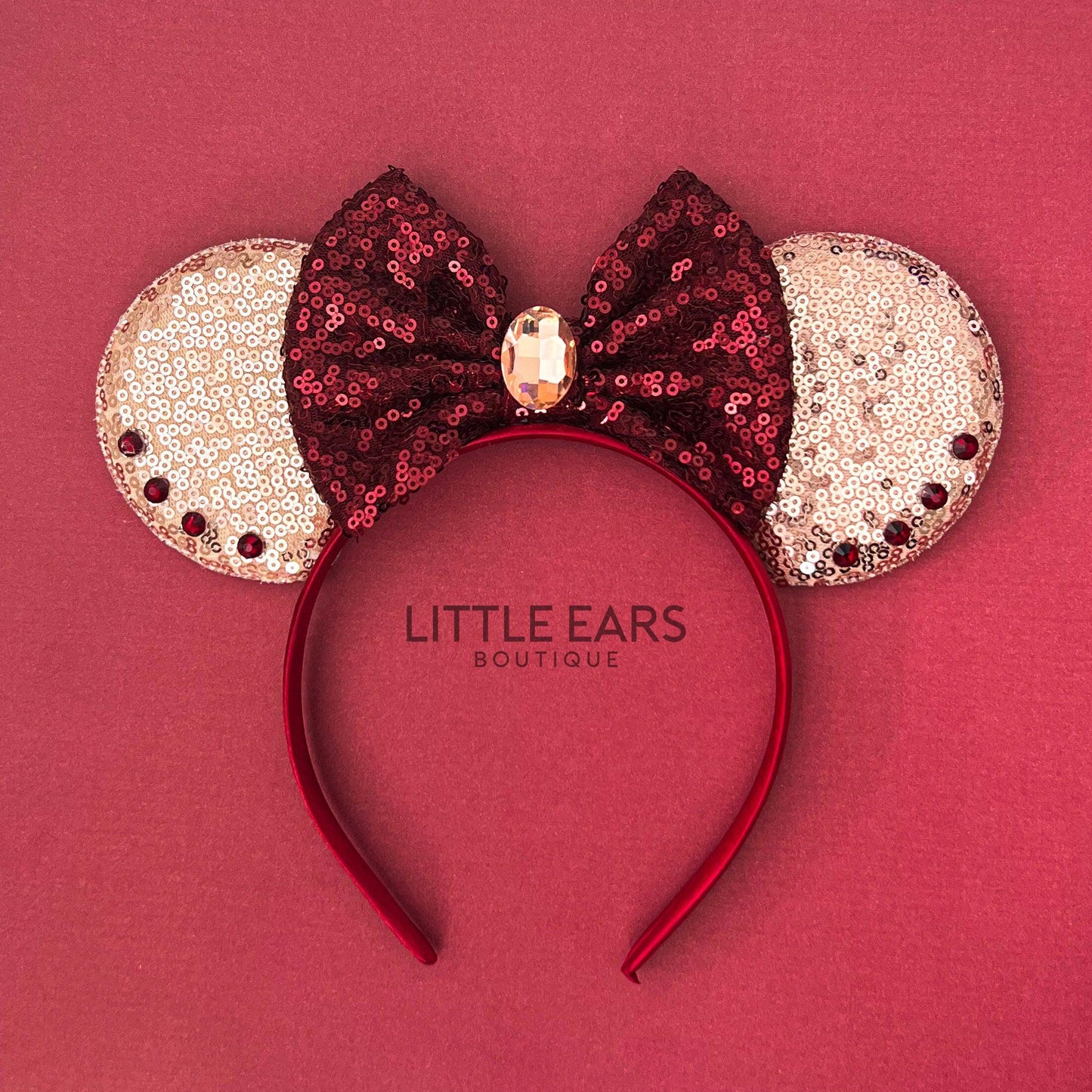 Rose Gold and Wine Mickey Ears- mickey ears disney headband mouse