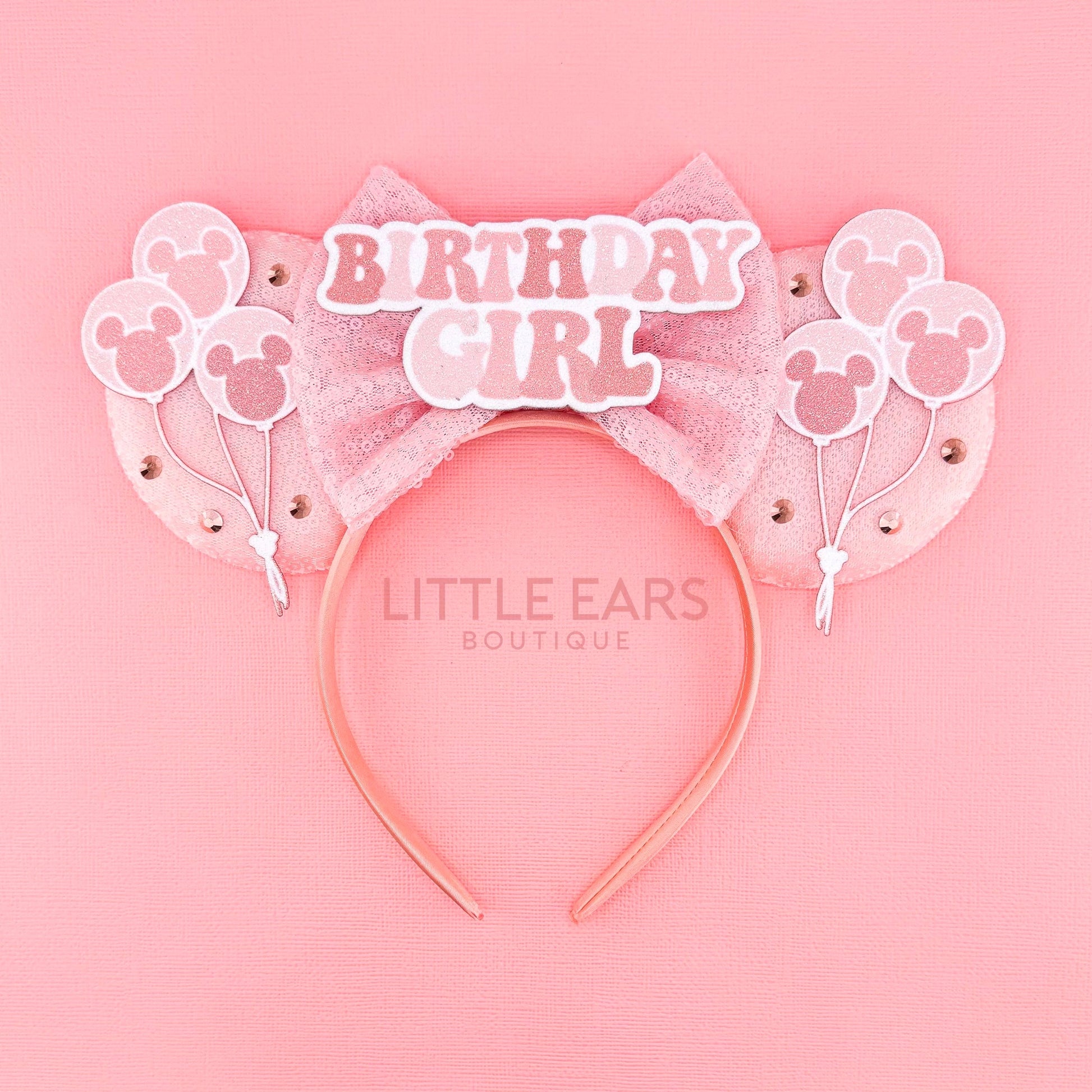 Rose Gold Birthday Ears - Little Ears Boutique - Handmade Theme Park Inspired Birthday Mickey Ears Headband