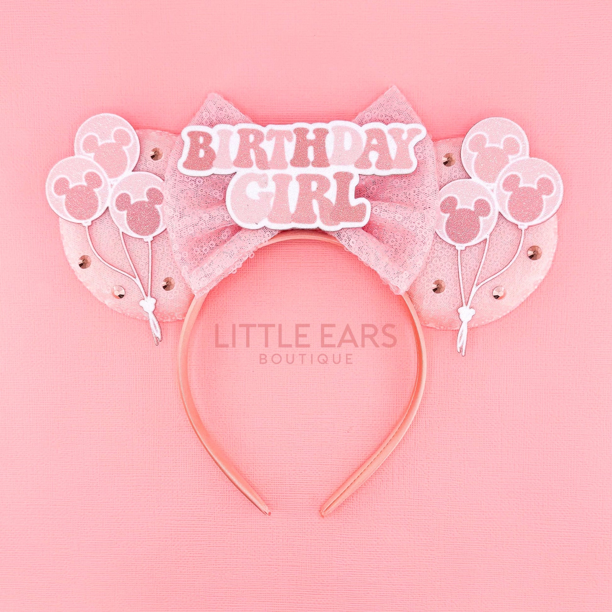 Rose Gold Birthday Mickey Ears - mickey ears - disney ears - mouse ears headband - little ears boutique