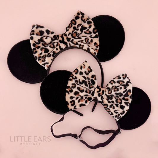 Safari Bow Velvet Mommy & Me Ears