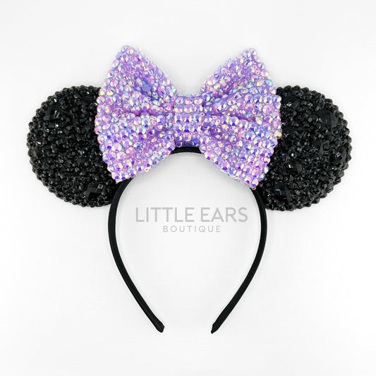 Shiny Black & Purple Mickey Ears - mickey ears - disney ears - mouse ears headband - little ears boutique