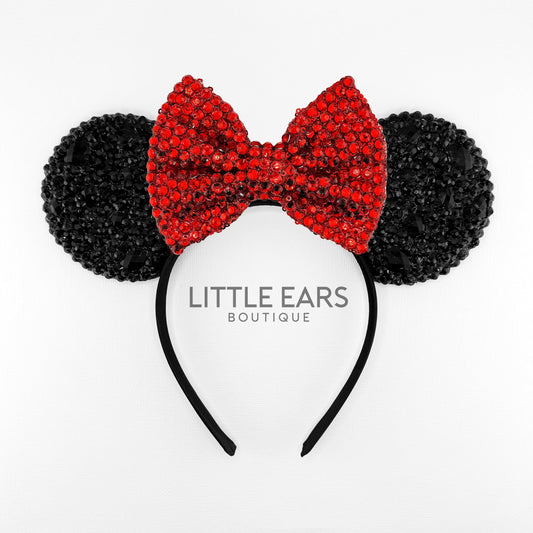 Shiny Black & Red Mickey Ears - mickey ears - disney ears - mouse ears headband - little ears boutique