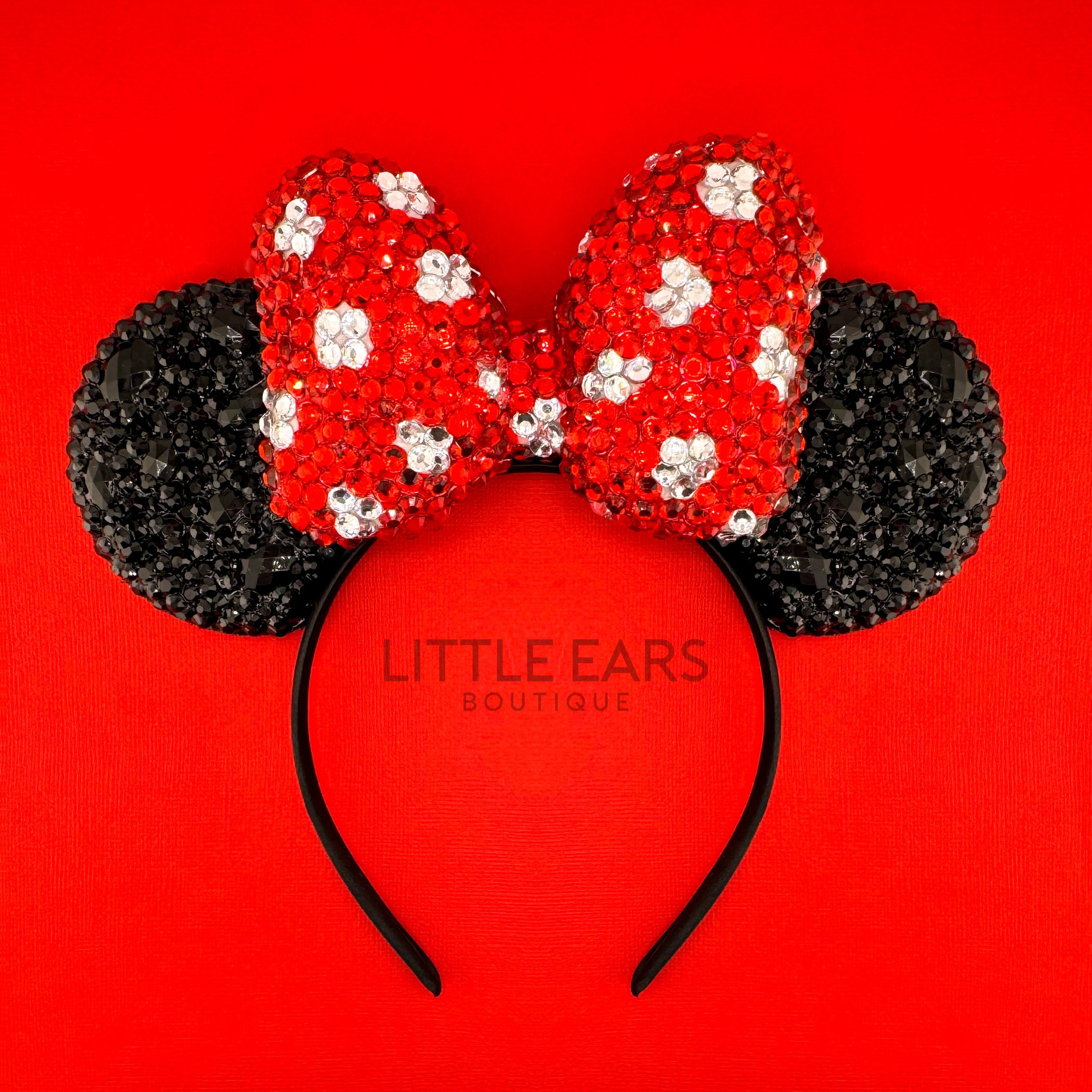 Black Rhinestone Mickey Ears - Minnie Rhinestone Mouse Ears - Mickey ...