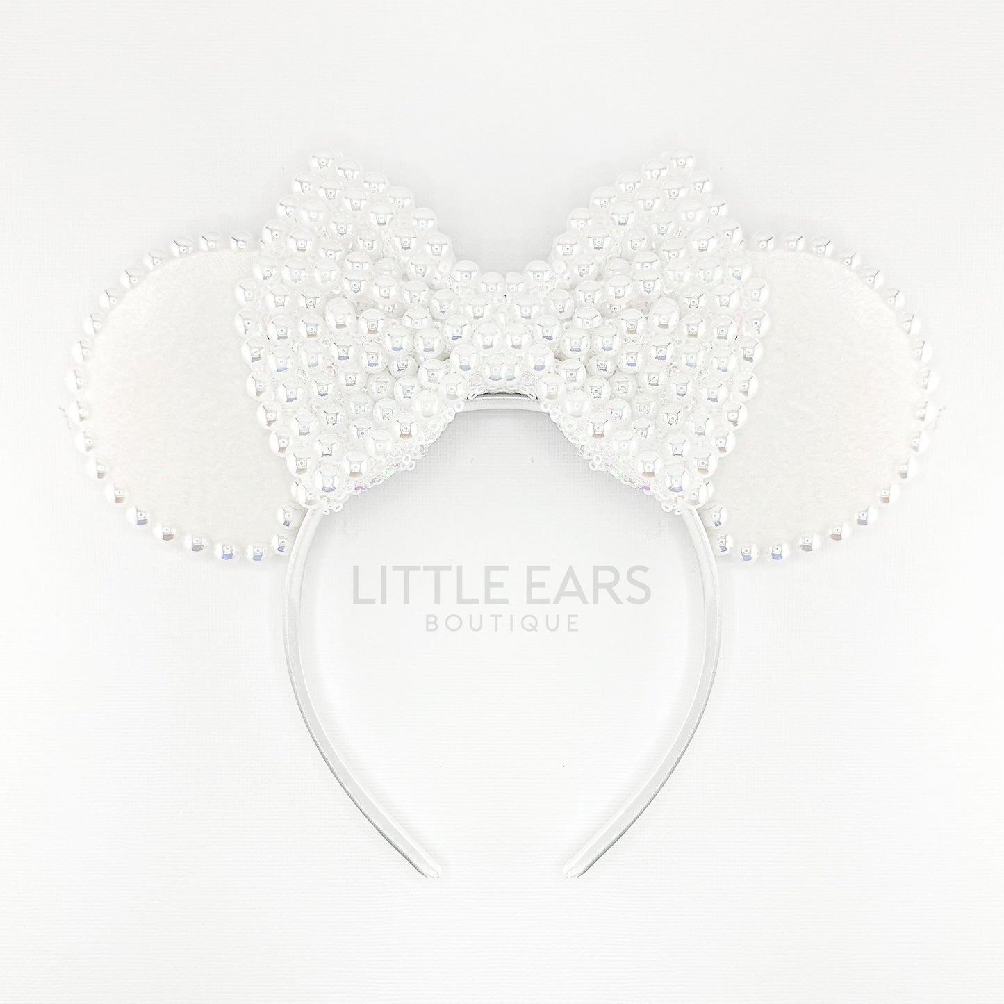 Shiny Pearls Iridescent Velvet Ears - mickey ears - disney ears - mouse ears headband - little ears boutique