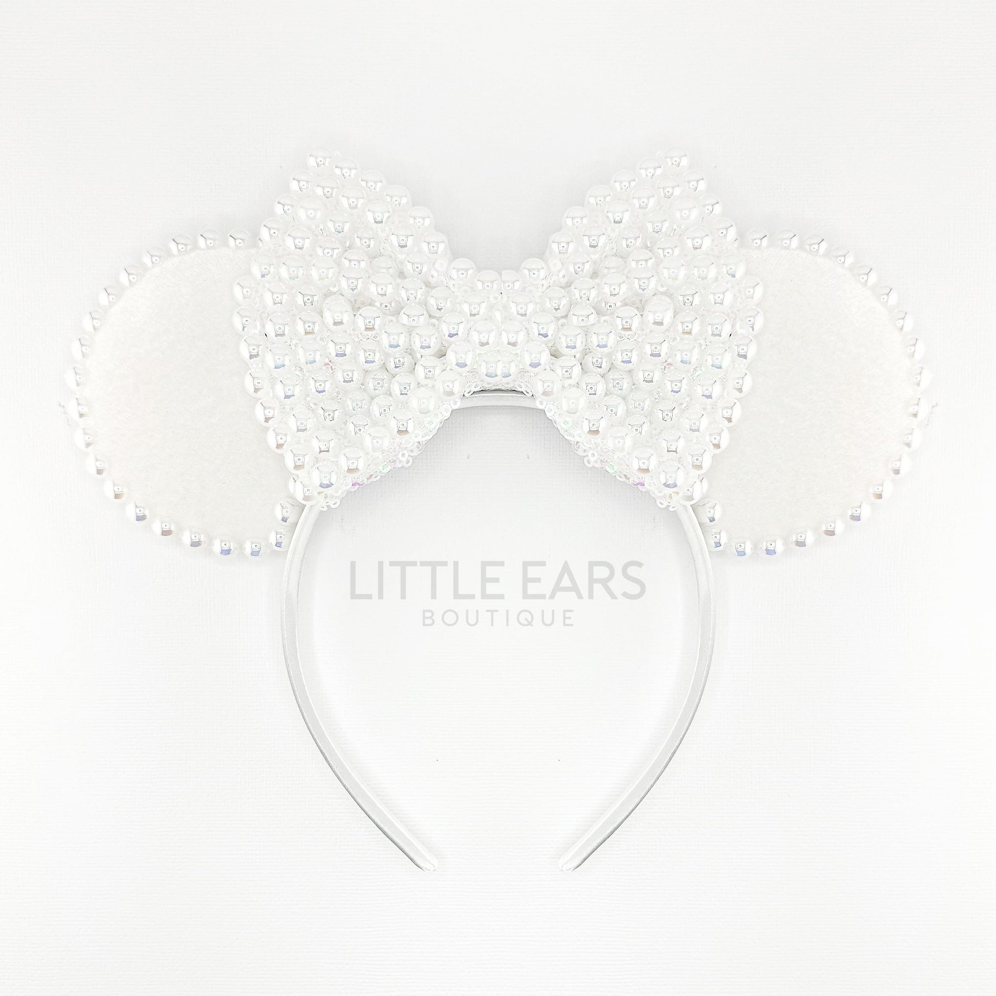 Shiny Pearls Iridescent Velvet Ears - mickey ears - disney ears - mouse ears headband - little ears boutique