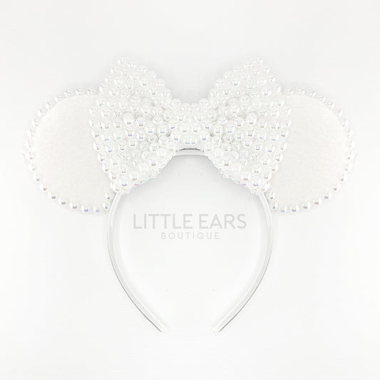 Shiny Pearls Iridescent Velvet Ears - mickey ears - disney ears - mouse ears headband - little ears boutique