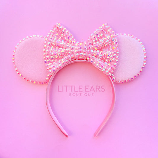 Shiny Pink Mickey Ears - mickey ears - disney ears - mouse ears headband - little ears boutique