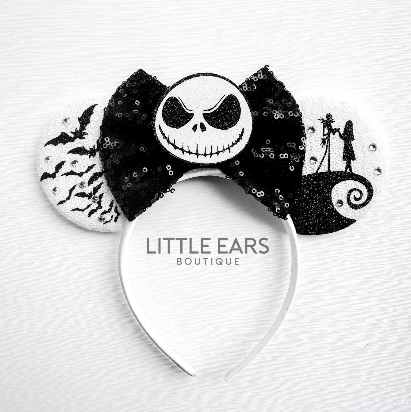 Skellington Mickey Ears - mickey ears - disney ears - mouse ears headband - little ears boutique