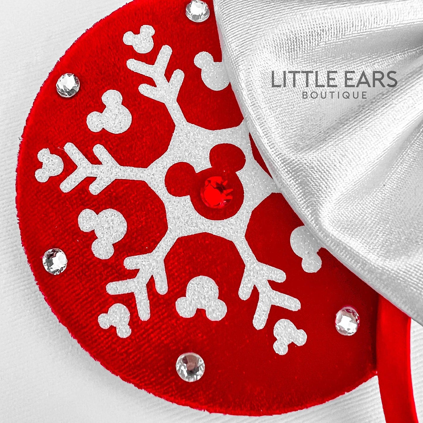 Snow Velvet Christmas Mickey Ears- mickey ears disney headband mouse