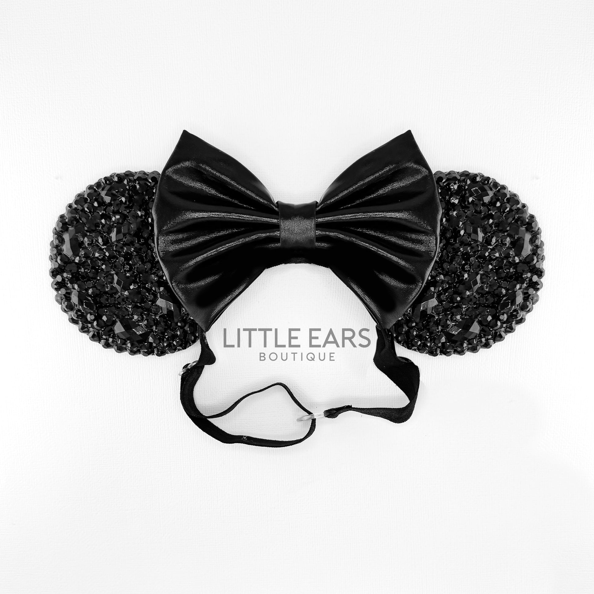 Sparkle Black Elastic Mickey Ears - mickey ears - disney ears - mouse ears headband - little ears boutique