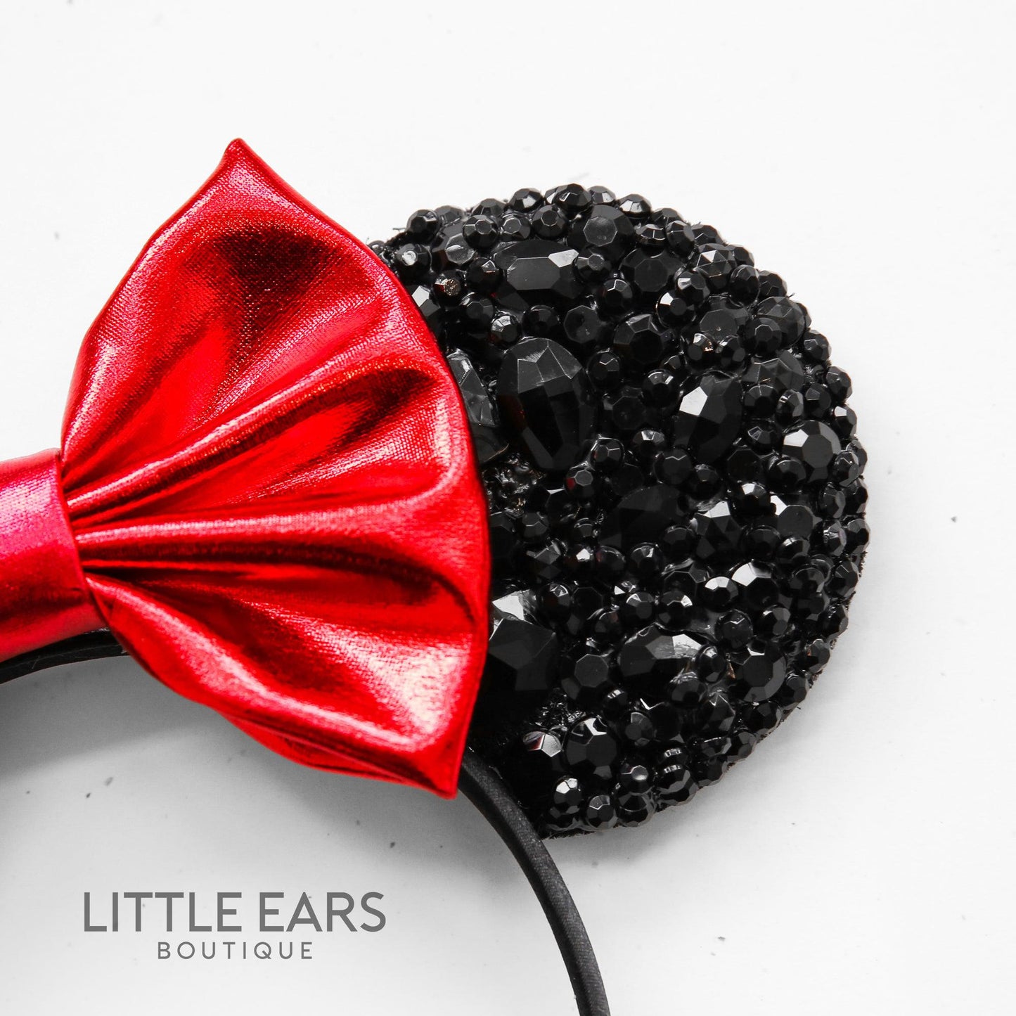 Black & Red Sparkle Mickey Ears- mickey ears disney headband mouse