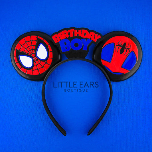 Spider Birthday Ears for Men - Little Ears Boutique - Handmade Theme Park Inspired Birthday Mickey Ears Headband
