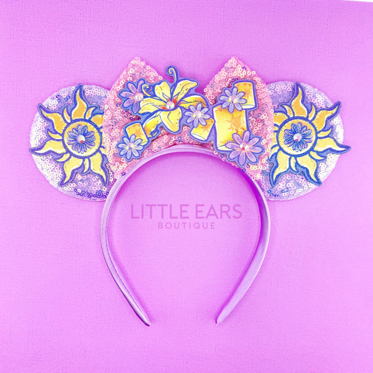 Disney Colorful Floral Mouse Ears Headband SAME DAY SHIPPING Light Up Rapunzel Mickey Ears - Mouse Ears Headband – Little  main image 2