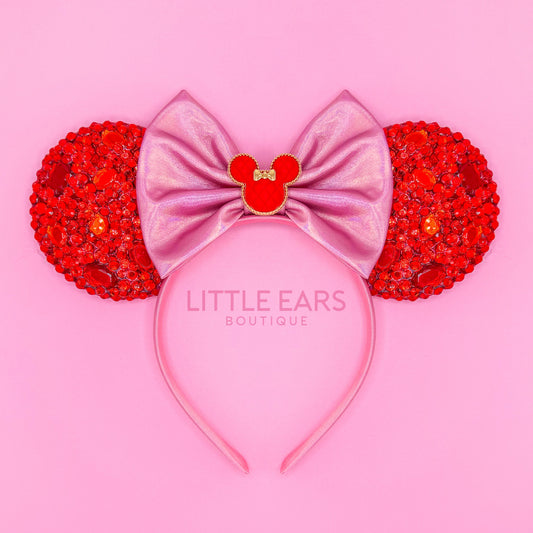 Valentine's Day Sparkle Mickey Ears - mickey ears - disney ears - mouse ears headband - little ears boutique