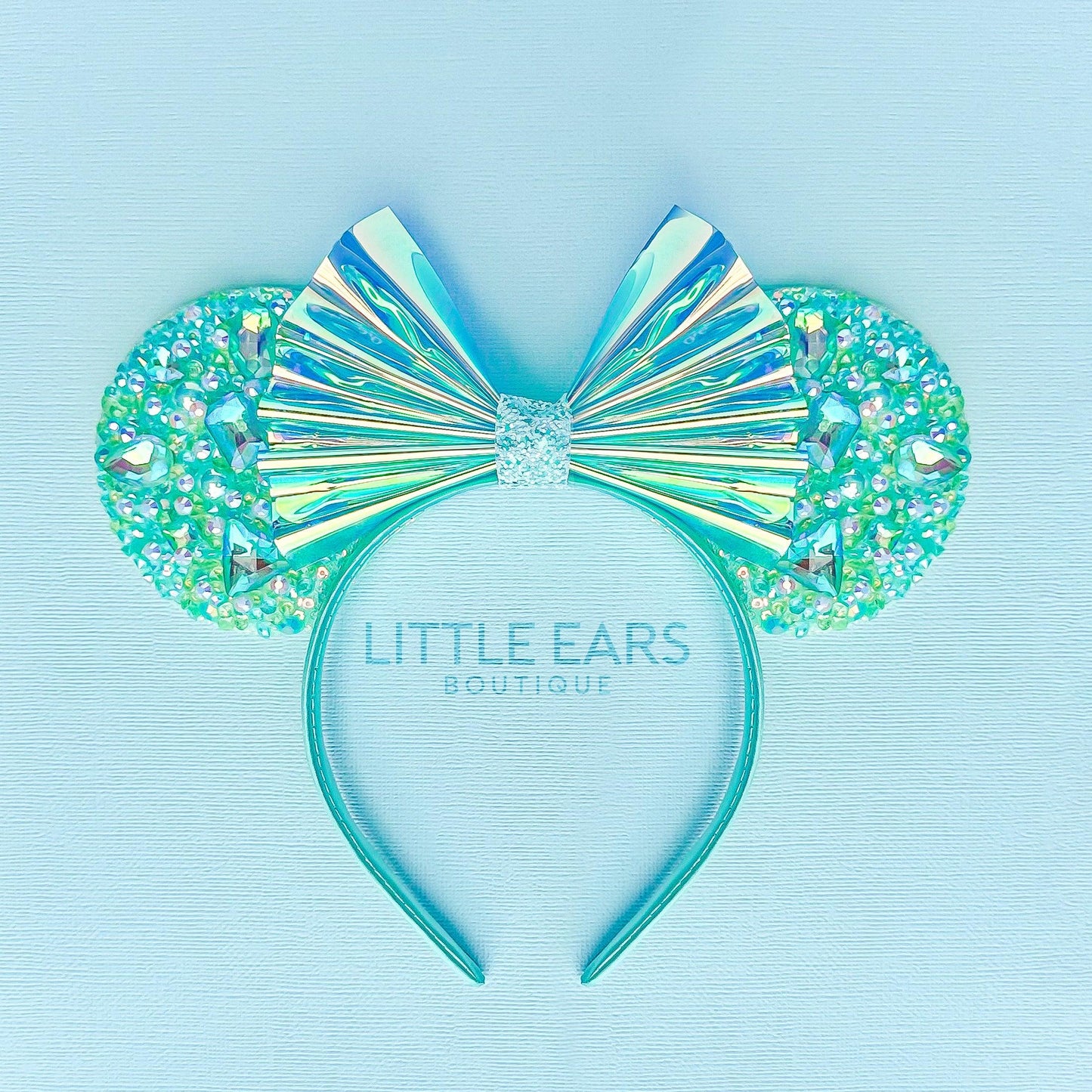 White Iridescent Sparkle Mickey Ears- mickey ears disney headband mouse