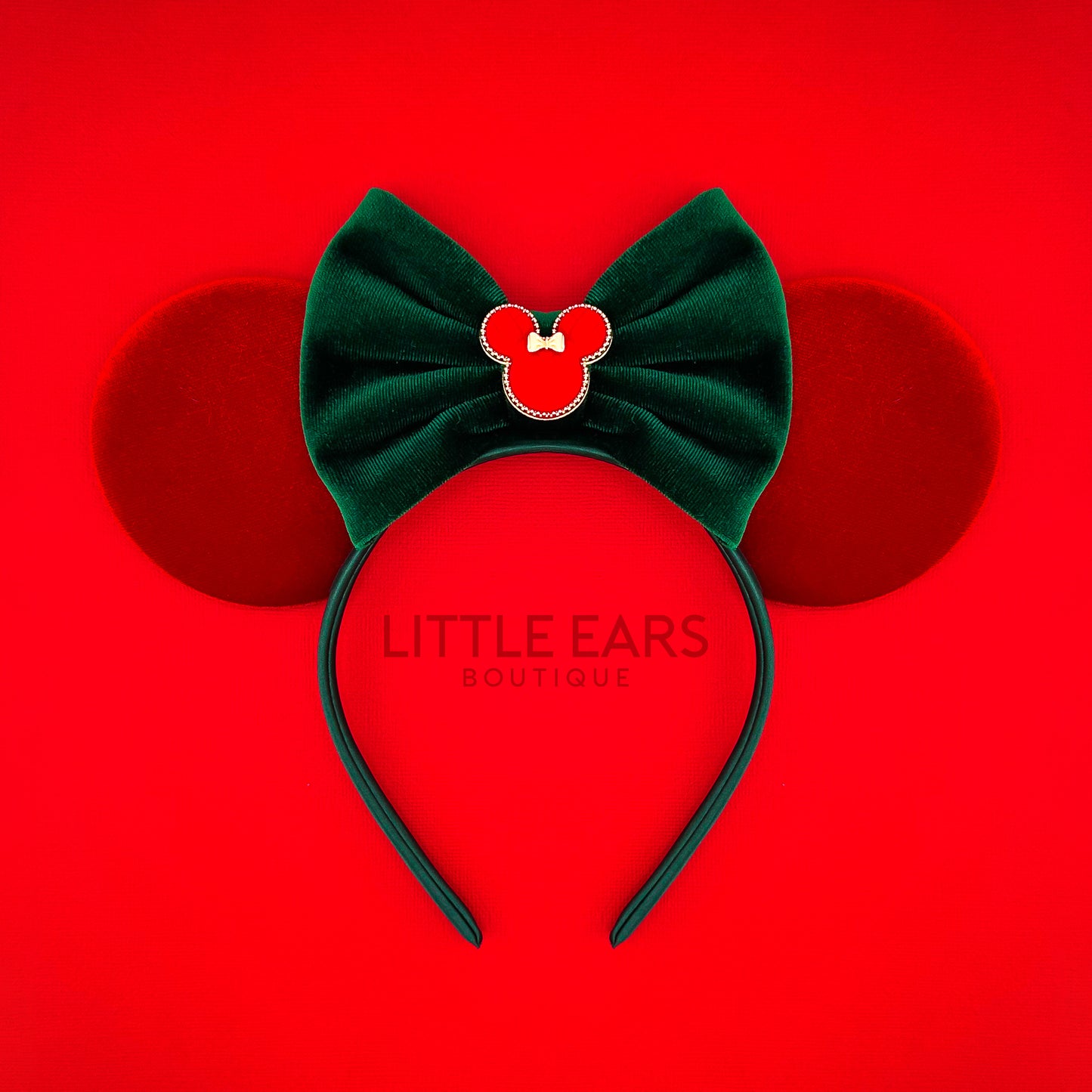 Green Bow Christmas Minnie Ears